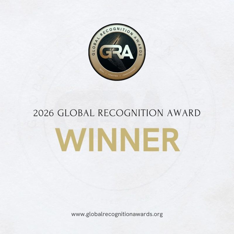 Официална графика на наградата 2026 Global Recognition Award — WINNER